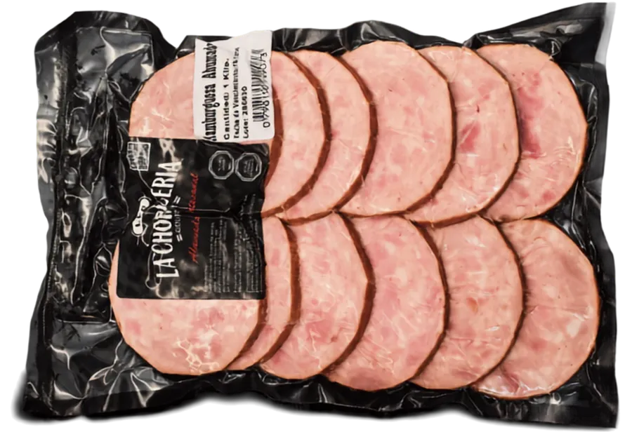 Hamburguesas ahumadas envasadas