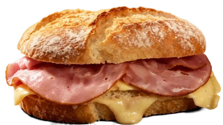 Sándwich de jamón ahumado y queso